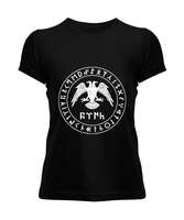 Selçuk,Selçuk logosu,Göktürk,Türkiye. Siyah Kadın Tişört - Tisho