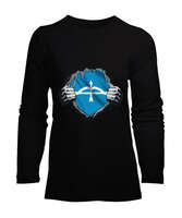 Selçuk,Selçuk logosu,Göktürk,Türkiye. Siyah Kadın Uzun Kol Tişört - Tisho