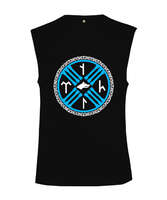 Selçuk,Selçuk logosu,Göktürk,Türkiye. Siyah Kesik Kol Unisex Tişört - Tisho