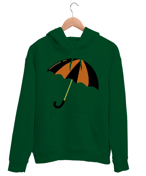 Tisho - Şemsiye Çimen Yeşili Unisex Kapşonlu Sweatshirt
