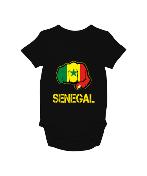 Tisho - Senegal,Senegal Bayrağı,Senegal flag. Siyah Bebek Zıbını
