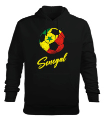 Senegal,Senegal Bayrağı,Senegal flag. Siyah Erkek Kapüşonlu Hoodie Sweatshirt - Tisho