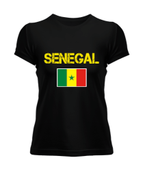 Senegal,Senegal Bayrağı,Senegal flag. Siyah Kadın Tişört - Tisho