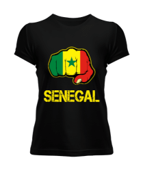 Senegal,Senegal Bayrağı,Senegal flag. Siyah Kadın Tişört - Tisho
