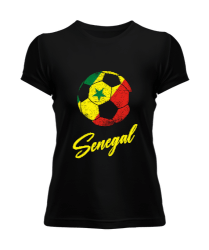 Senegal,Senegal Bayrağı,Senegal flag. Siyah Kadın Tişört - Tisho