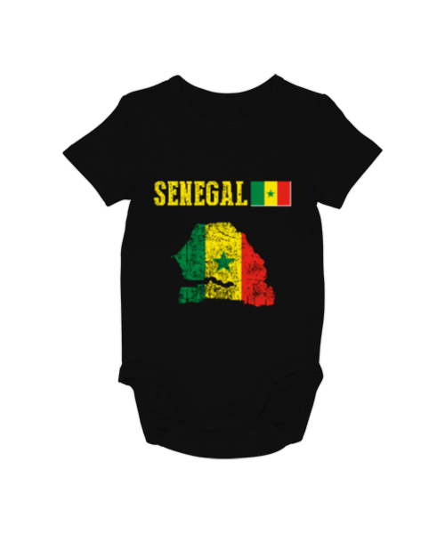 Tisho - Senegal,Senegal Bayrağı,Senegal flag,Senegal haritası. Siyah Bebek Zıbını