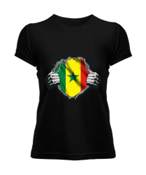Senegal,Senegal Bayrağı,Senegal flag,Senegal haritası. Siyah Kadın Tişört - Tisho