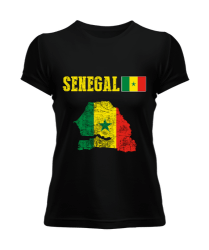 Senegal,Senegal Bayrağı,Senegal flag,Senegal haritası. Siyah Kadın Tişört - Tisho