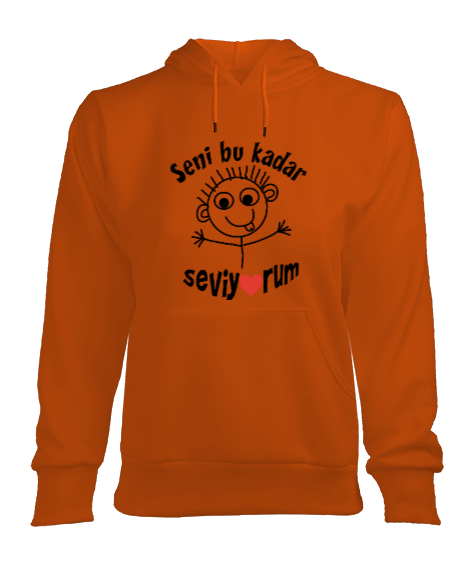 Tisho - seni bu kadar seviyorum yazılı Kadın Kapşonlu Hoodie Sweatshirt