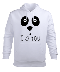 seni seviyorum PANDA Erkek Kapüşonlu Hoodie Sweatshirt - Tisho