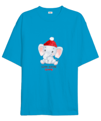 SENİN KADAR SEVİMLİ Turkuaz Oversize Unisex Tişört - Tisho