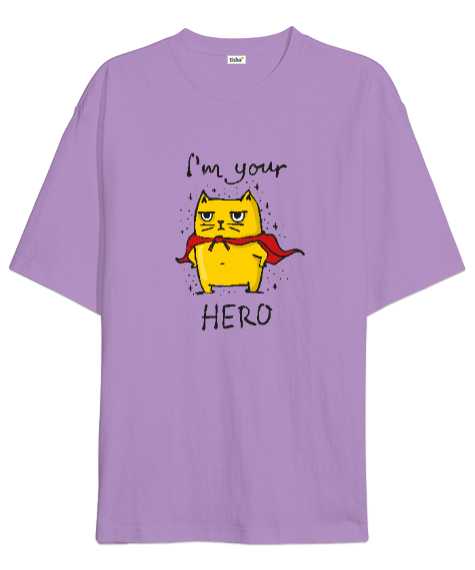 Tisho - Senin Kahramanın - Your Hero Lila Oversize Unisex Tişört