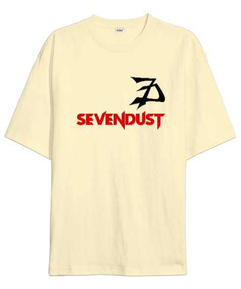 Tisho - Sevendust Rock Krem Oversize Unisex Tişört