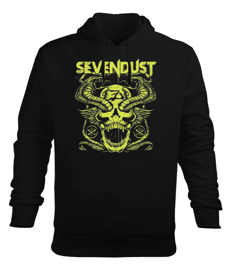 Tisho - Sevendust Rock Tasarım Baskılı Erkek Kapüşonlu Hoodie Sweatshirt