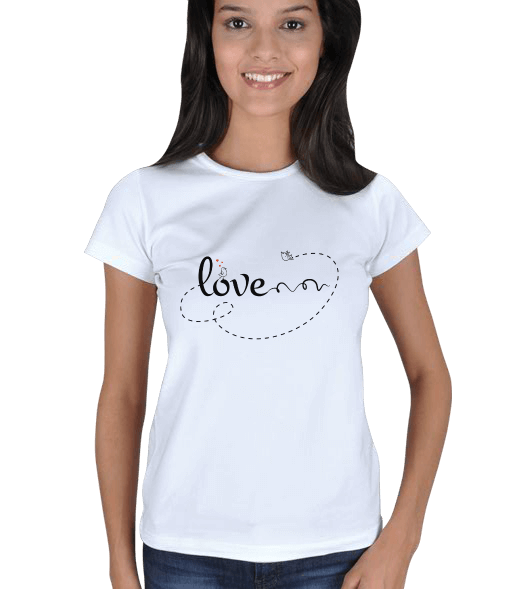 Tisho - Sevgi Güvercini Tasarımlı Kadın Tişört