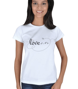 Sevgi Güvercini Tasarımlı Kadın Tişört - Thumbnail