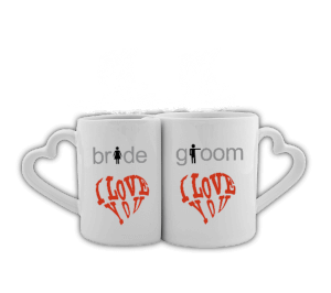 Sevgili bride groom bardak kalpli Sevgili Kupalar - Tisho