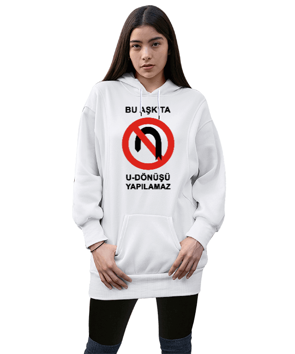 Tisho - sevgili özel tasarımlı Kadın Uzun Hoodie Kapüşonlu Sweatshirt