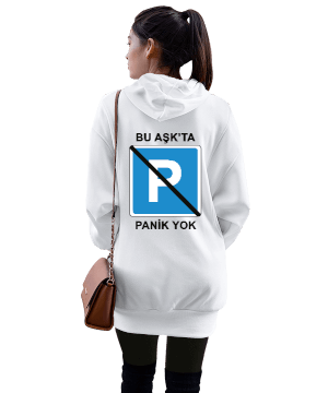 sevgili özel tasarımlı Kadın Uzun Hoodie Kapüşonlu Sweatshirt - Thumbnail