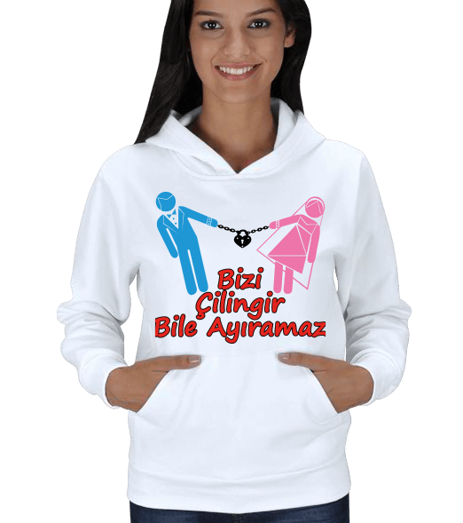 Tisho - Sevgilililer Günü Bizi Ayıramazlar Sweet Tshirt Kadın Kapşonlu