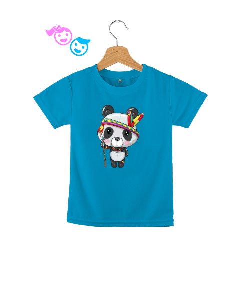 Tisho - Sevimli apaçi panda Turkuaz Çocuk Unisex