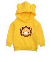 SEVİMLİ ASLAN Sarı Unisex Çocuk Ayı Hoodie Kapşonlu - Tisho