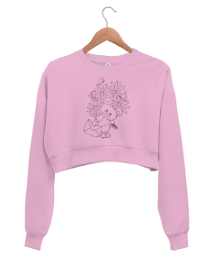 sevimli ayıcık Kadın Crop Sweatshirt - Tisho