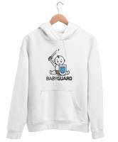Sevimli Babyguard Beyaz Unisex Kapşonlu Sweatshirt - Tisho