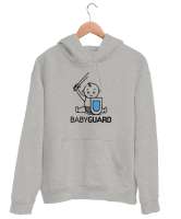 Sevimli Babyguard Gri Unisex Kapşonlu Sweatshirt - Tisho