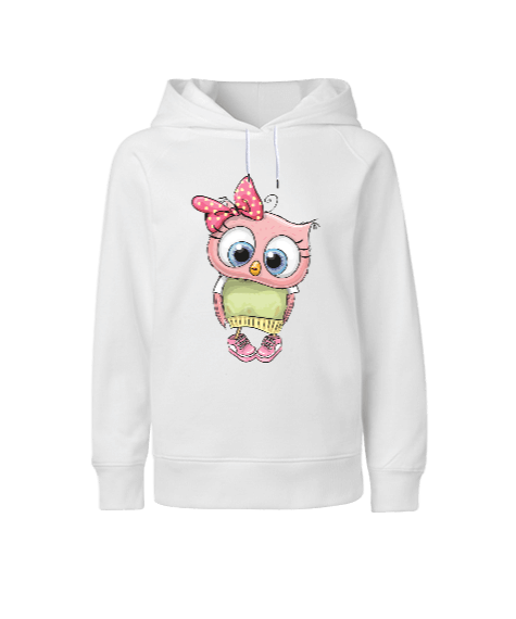 Tisho - Sevimli baykuş Çocuk Unisex Hoodie Kapüşonlu