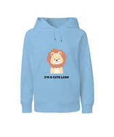 sevimli bir aslanım Buz Mavisi Çocuk Unisex Hoodie Kapüşonlu - Tisho
