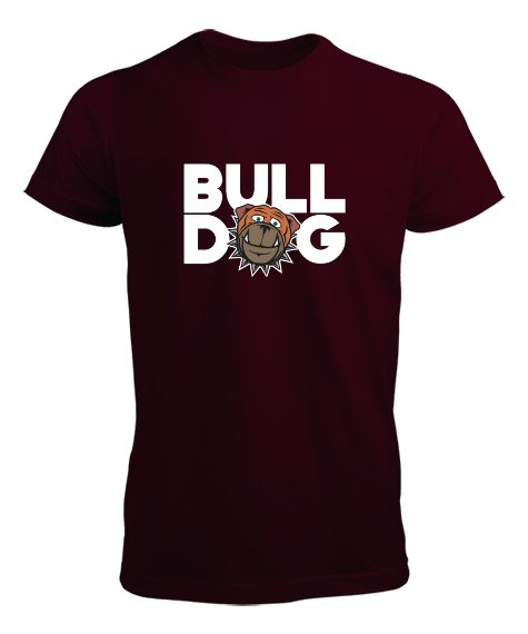 Tisho - Sevimli Bulldog Bordo Erkek Tişört