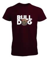 Sevimli Bulldog Bordo Erkek Tişört - Tisho