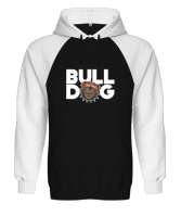 Sevimli Bulldog Siyah/Beyaz Orjinal Reglan Hoodie Unisex Sweatshirt - Tisho