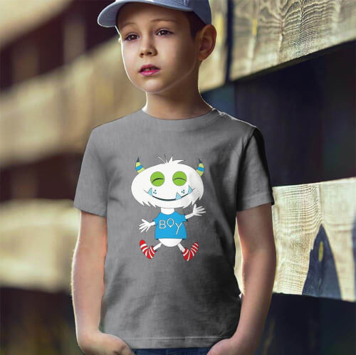 Sevimli Canavar Erkek Çocuk Tişört - Tekli Kombin