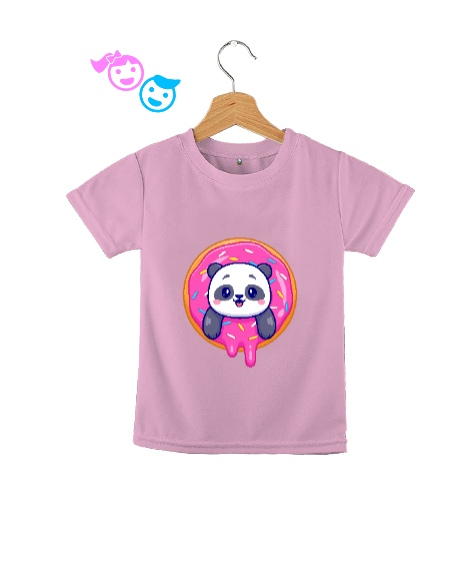 Tisho - Sevimli Donut Panda Pembe Çocuk Unisex