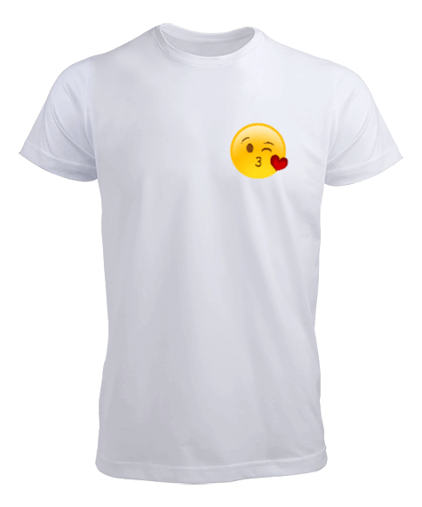 Tisho - Sevimli Emojiler Öpücük Erkek Tişört