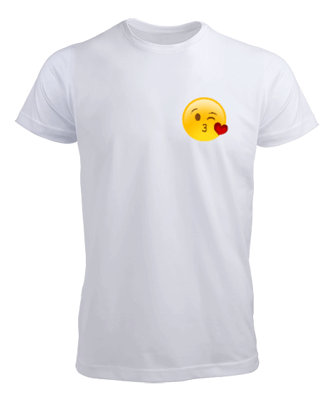 Sevimli Emojiler Öpücük Erkek Tişört - Tisho