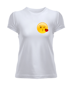 Tisho - Sevimli Emojiler Öpücük Kadın Tişört