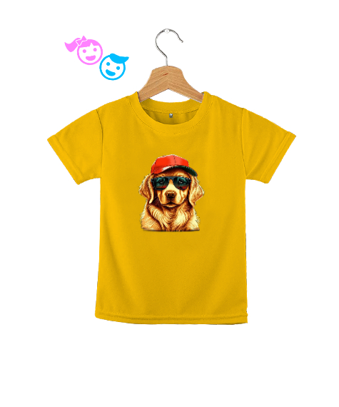 Tisho - Sevimli golden köpek baskılı Sarı Çocuk Unisex