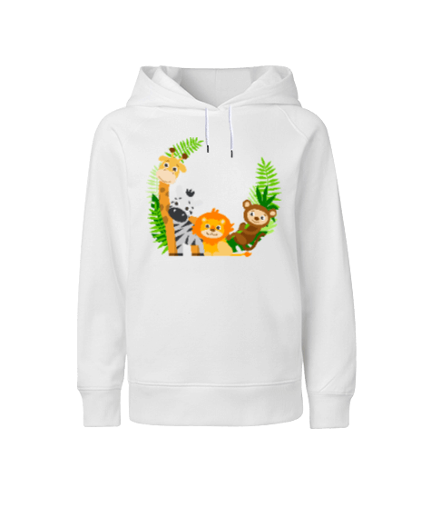 Tisho - Sevimli Hayvanlar Çocuk Unisex Hoodie Kapüşonlu