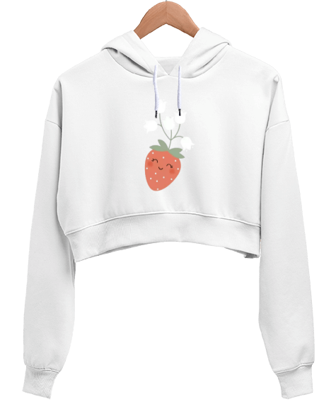 Tisho - Sevimli Kadın Crop Hoodie Kapüşonlu Sweatshirt