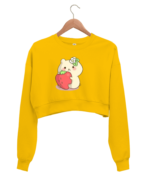 Tisho - Sevimli Kadın Crop Sweatshirt