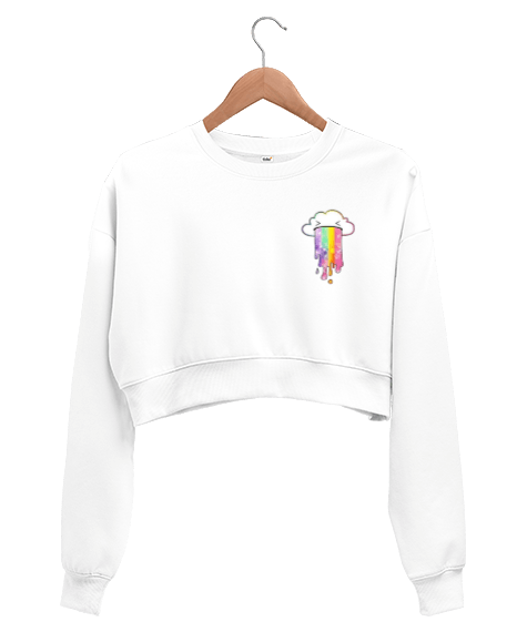 Tisho - Sevimli Kadın Crop Sweatshirt