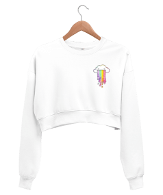 Sevimli Kadın Crop Sweatshirt - Tisho