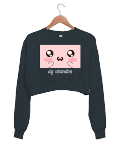 SEVİMLİ Kadın Crop Sweatshirt - Tisho