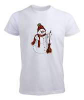 Sevimli Kardan Adam Beyaz Erkek Tişört - Tisho