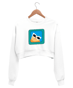 Sevimli Kedi Kadın Crop Sweatshirt - Tisho
