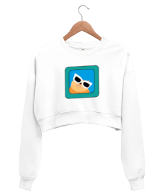 Sevimli Kedi Kadın Crop Sweatshirt - Tisho