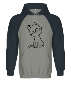 Sevimli Kedi Orjinal Reglan Hoodie Unisex Sweatshirt - Tisho